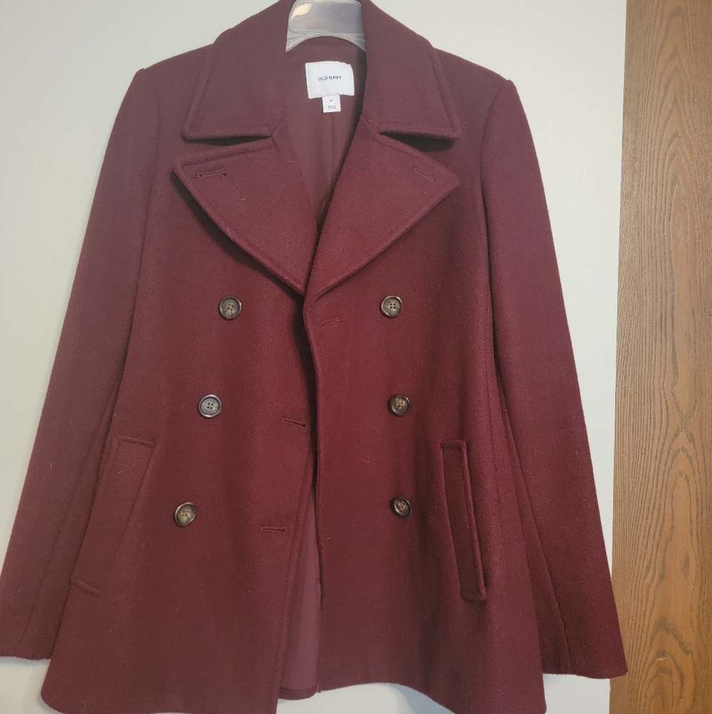 Maroon Old Navy Peacoat